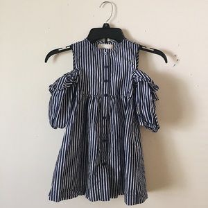 Zara Girls Cutout Shoulder Puff Sleeve Dress